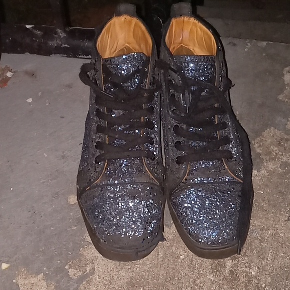 Blue Christian Louboutin red bottoms - Picture 1 of 3